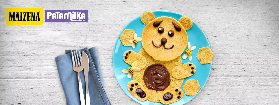 Un ourson réalisé en crêpes 