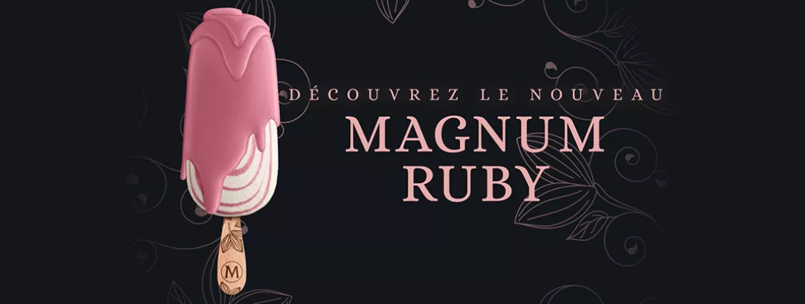 glace nouveau Magnum ruby fèves cacao naturel 