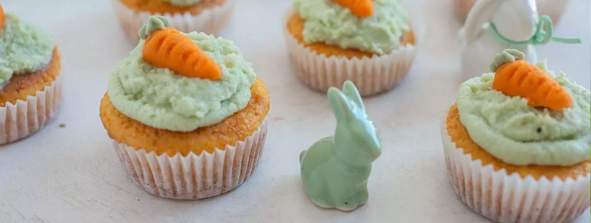 Cupcakes façon carrot cake Des cupcakes carrot cakes pour Pâques.