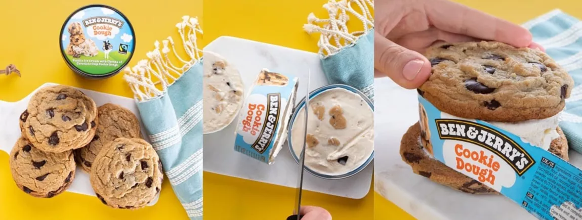 Sandwiches à la crème glacée Ben&Jerry’s ! Crème glacée – Cookies – Sandwich - Ben&Jerry’s – glace -