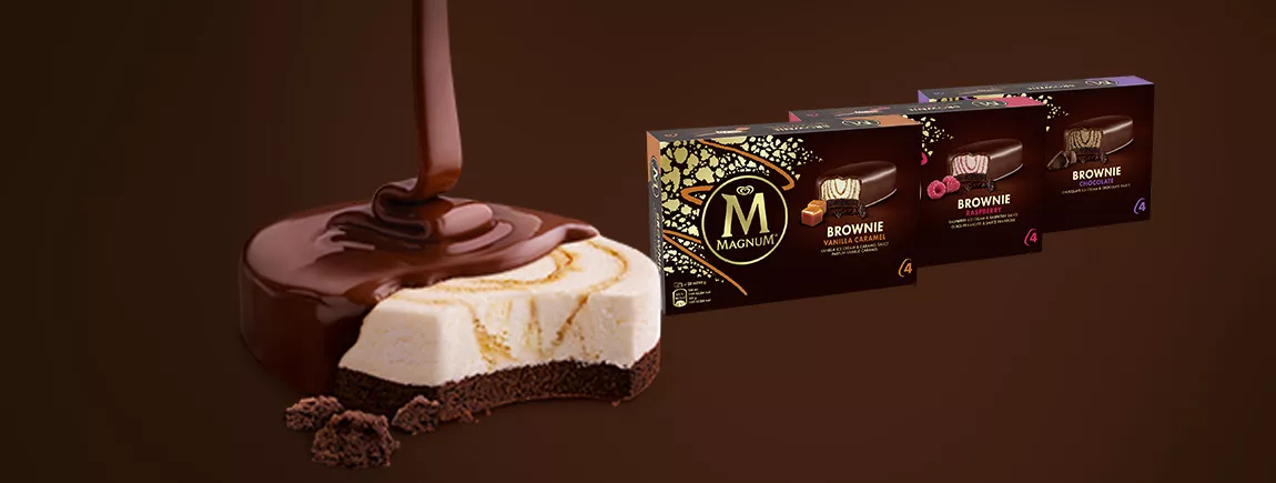 Nouveau Magnum Brownie chocolat vanille framboise caramel 