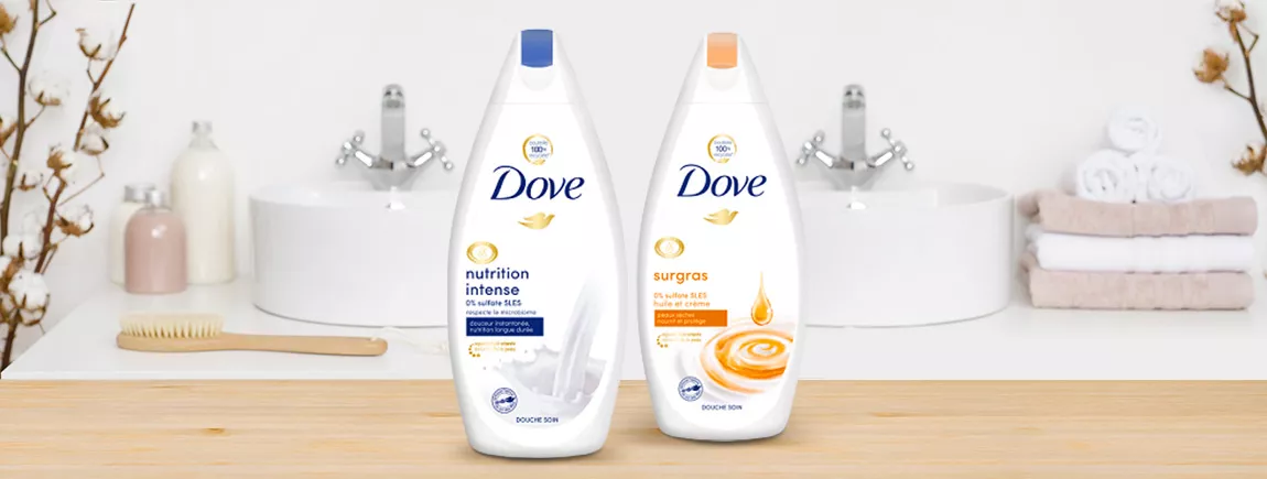 Gels douche Dove®, une réponse adaptée à chaque type de peau Gels douche Dove® salle de bain