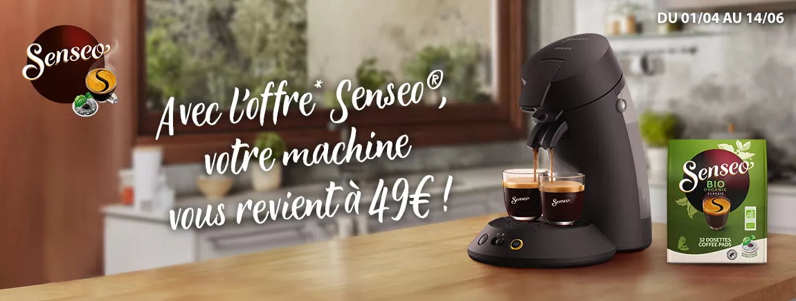 Une machine à café Senseo sur une table de cuisine