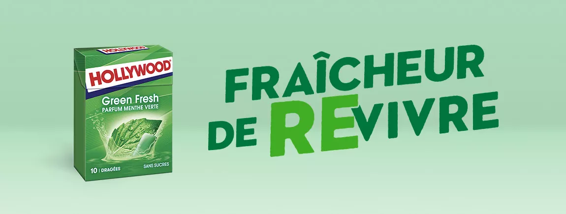 Fraîcheur de REvivre avec Hollywood Sur un fond vert un pack de Hollywood