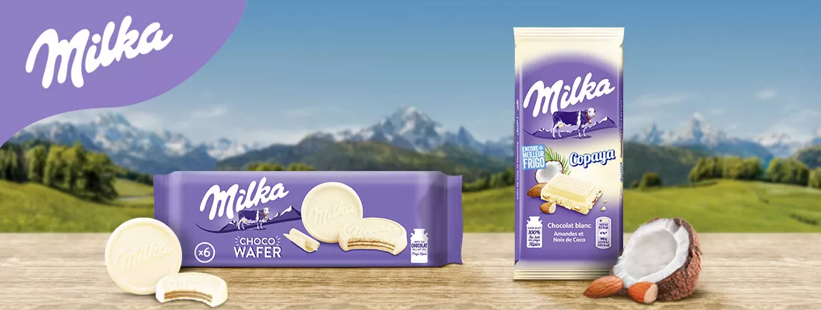 Goûtez le tendre chocolat blanc Milka Goûtez le tendre chocolat blanc Milka