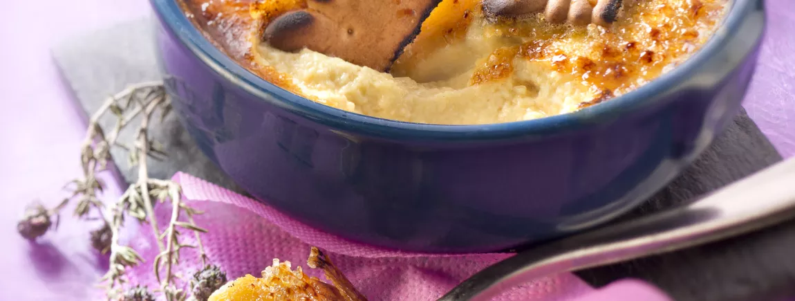 Flan au thym avec Véritable Petit Beurre® de LU Flan au thym avec Véritable Petit Beurre® de LU