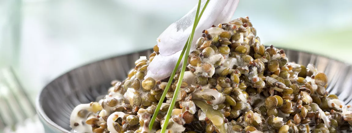 Lentilles à la moutarde à l’ancienne avec Maille® Lentilles à la moutarde à l’ancienne avec Maille®
