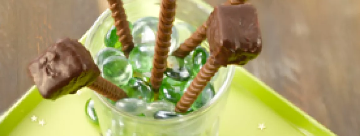 Sucettes au caramel et Mikado® King Choco