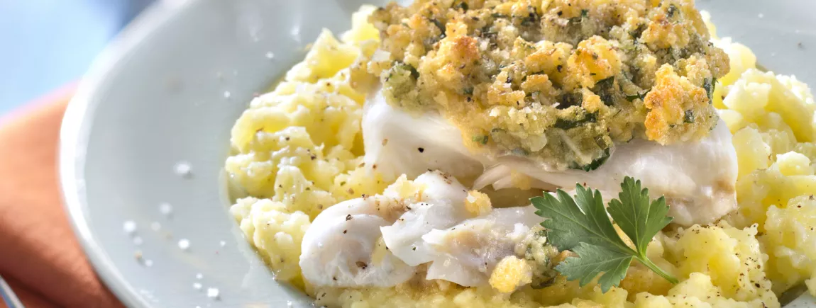 Pavé de cabillaud à l’ail et au persil avec la Mayonnaise de Dijon AMORA®