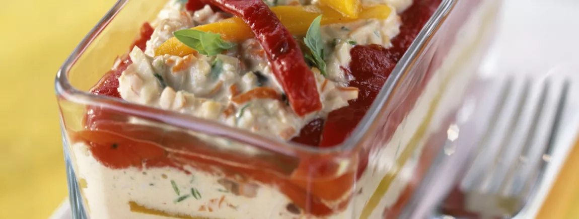 Terrine de poivrons colorés au surimi Terrine de poivrons colorés au surimi