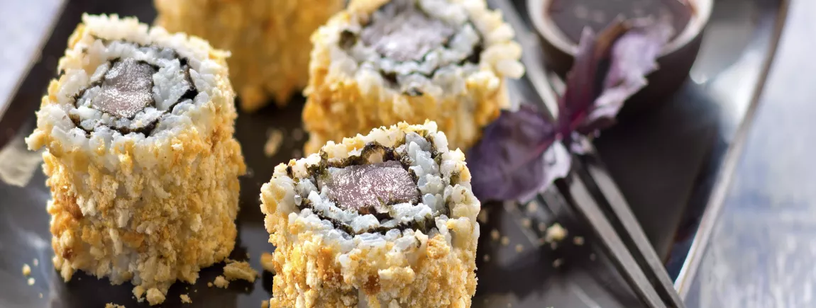 California rolls* au thon et TUC® saveur Tomate et herbes California rolls* au thon et TUC® Crispy saveur Tomate Mozzarella