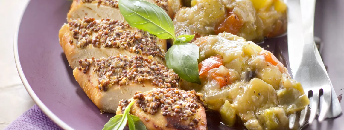 Ratatouille au piment d’Espelette et poulet à la moutarde avec Knorr®